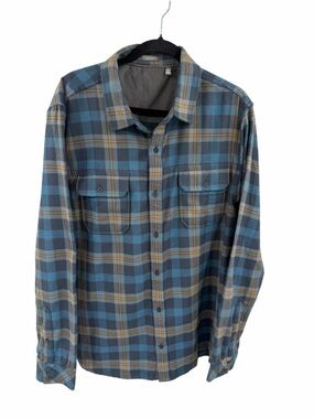 Toad&Co Watchdog Longsleeve Blue Plaid Men's Button-Up Shirt Large